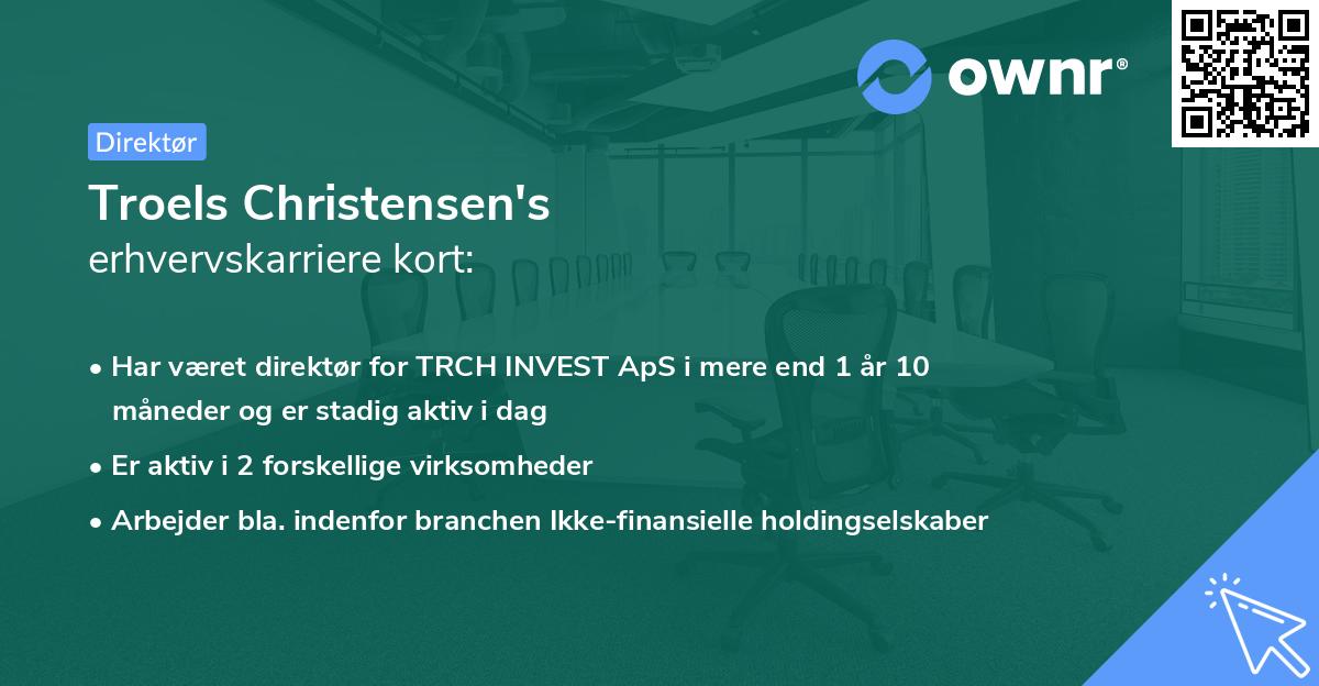 Troels Christensen's erhvervskarriere kort