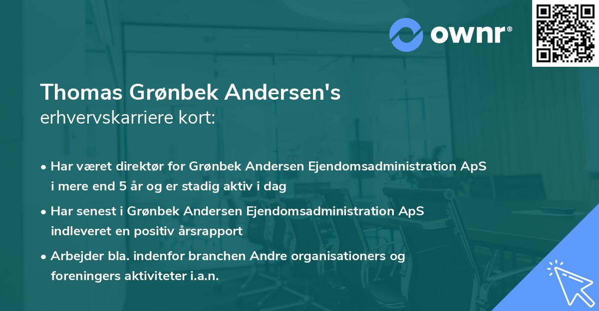Thomas Grønbek Andersen's erhvervskarriere kort
