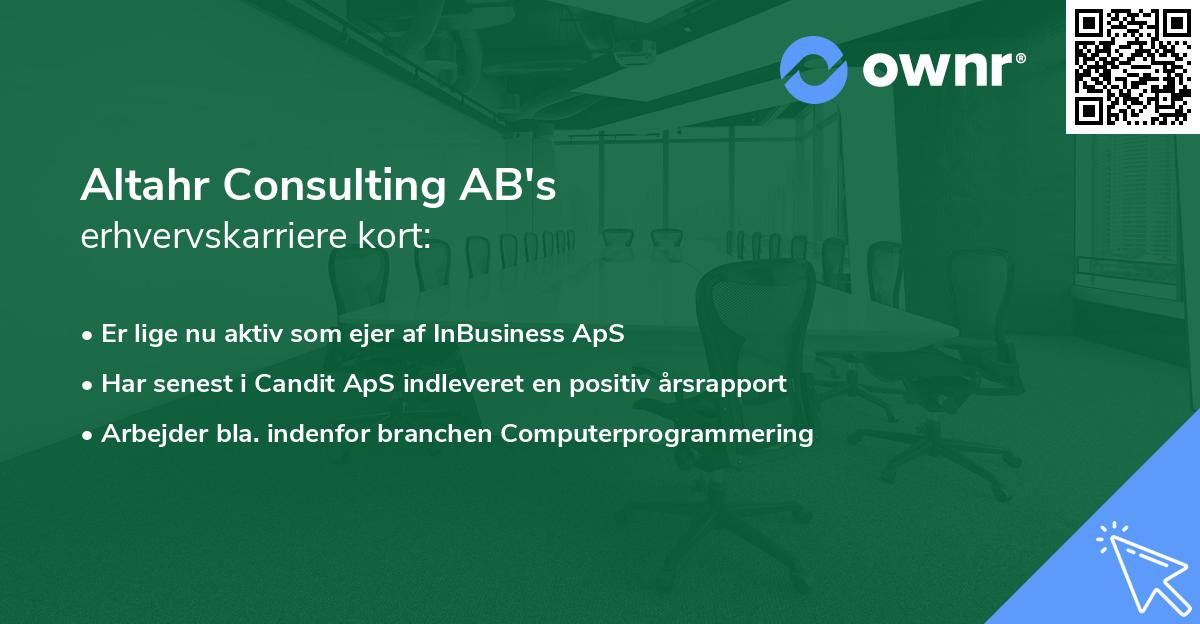 Altahr Consulting AB's erhvervskarriere kort