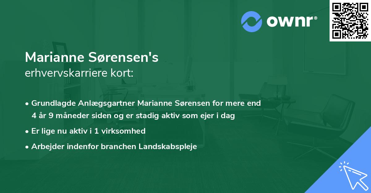 Marianne Sørensen's erhvervskarriere kort