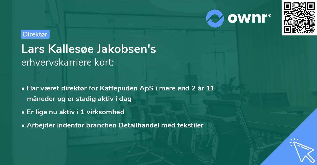 Lars Kallesøe Jakobsen's erhvervskarriere kort