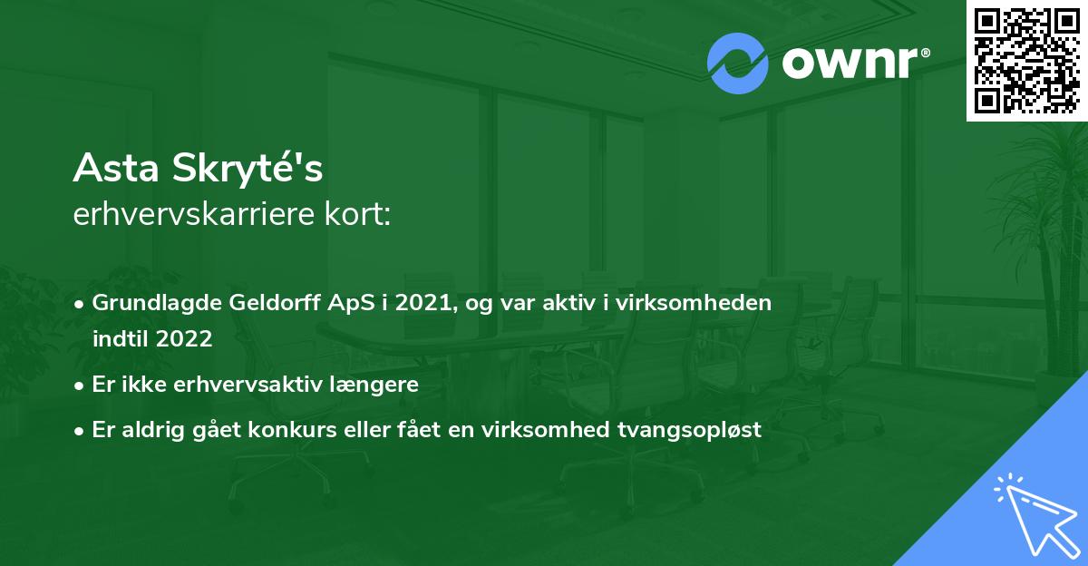 Asta Skryté's erhvervskarriere kort