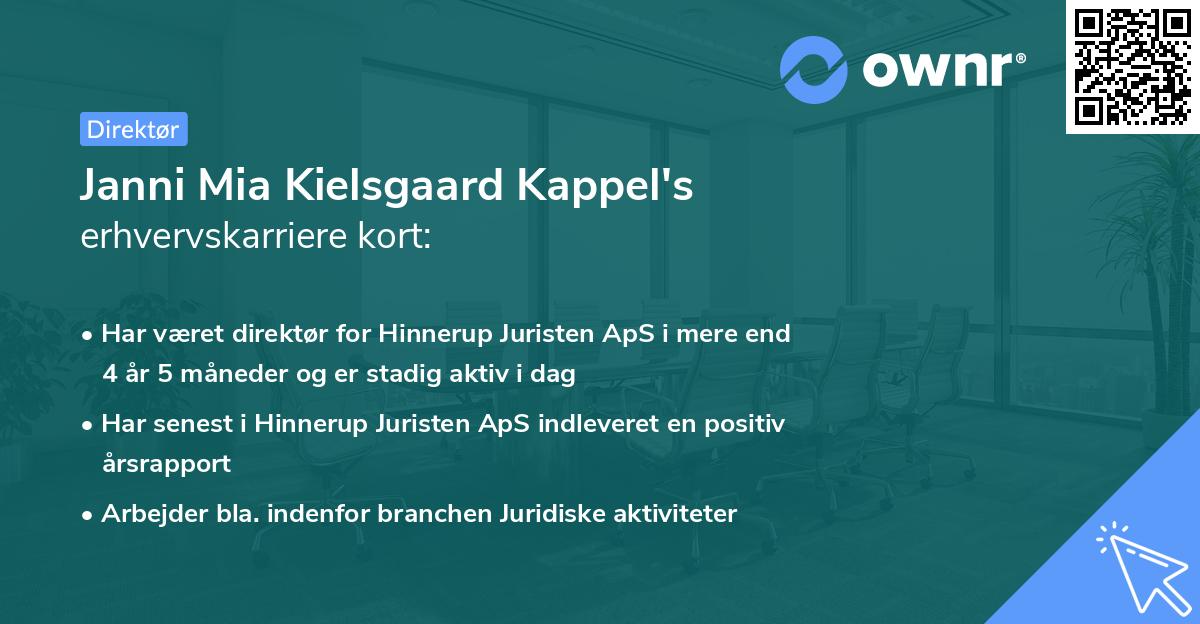 Janni Mia Kielsgaard Kappel's erhvervskarriere kort