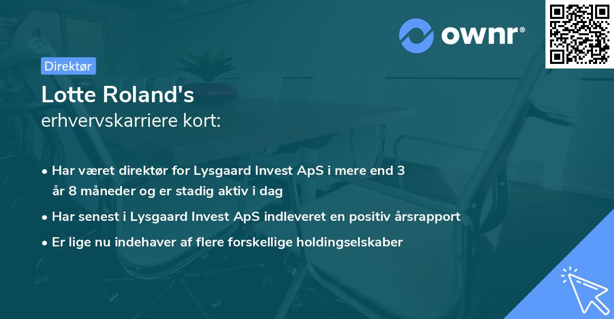 Lotte Roland's erhvervskarriere kort