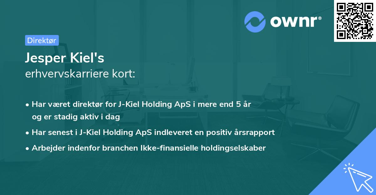 Jesper Kiel's erhvervskarriere kort