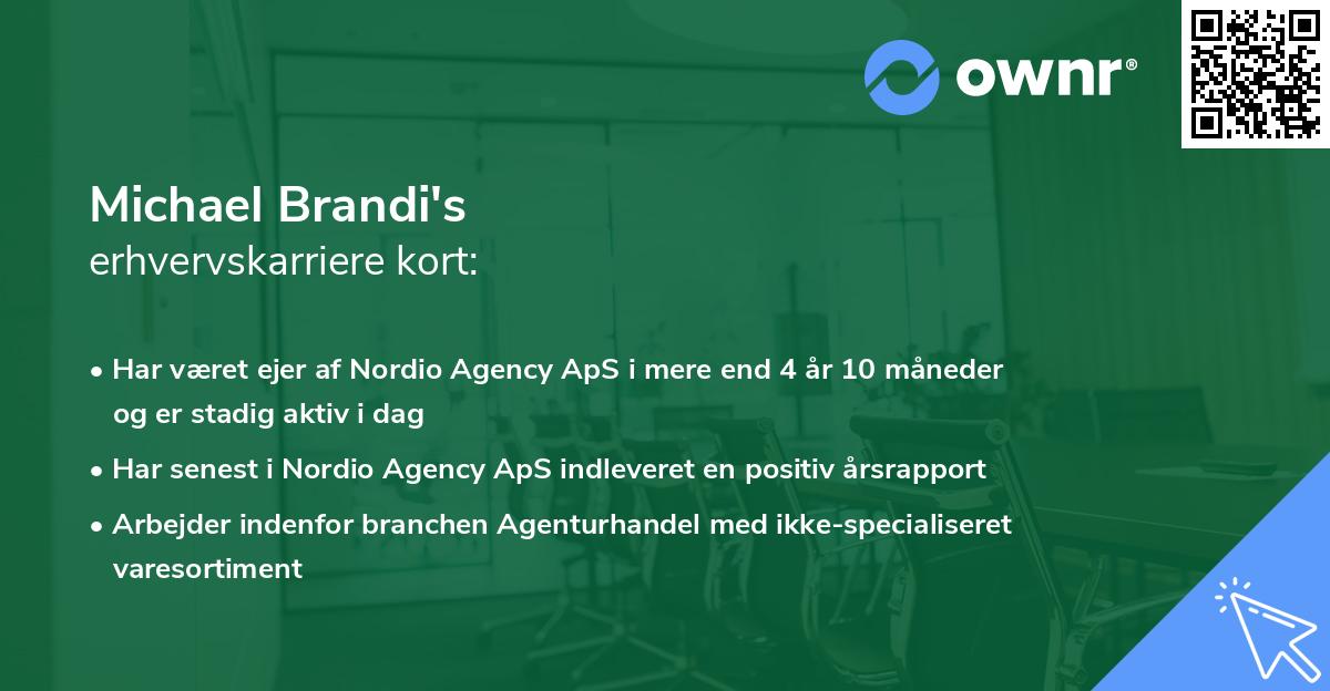 Michael Brandi's erhvervskarriere kort