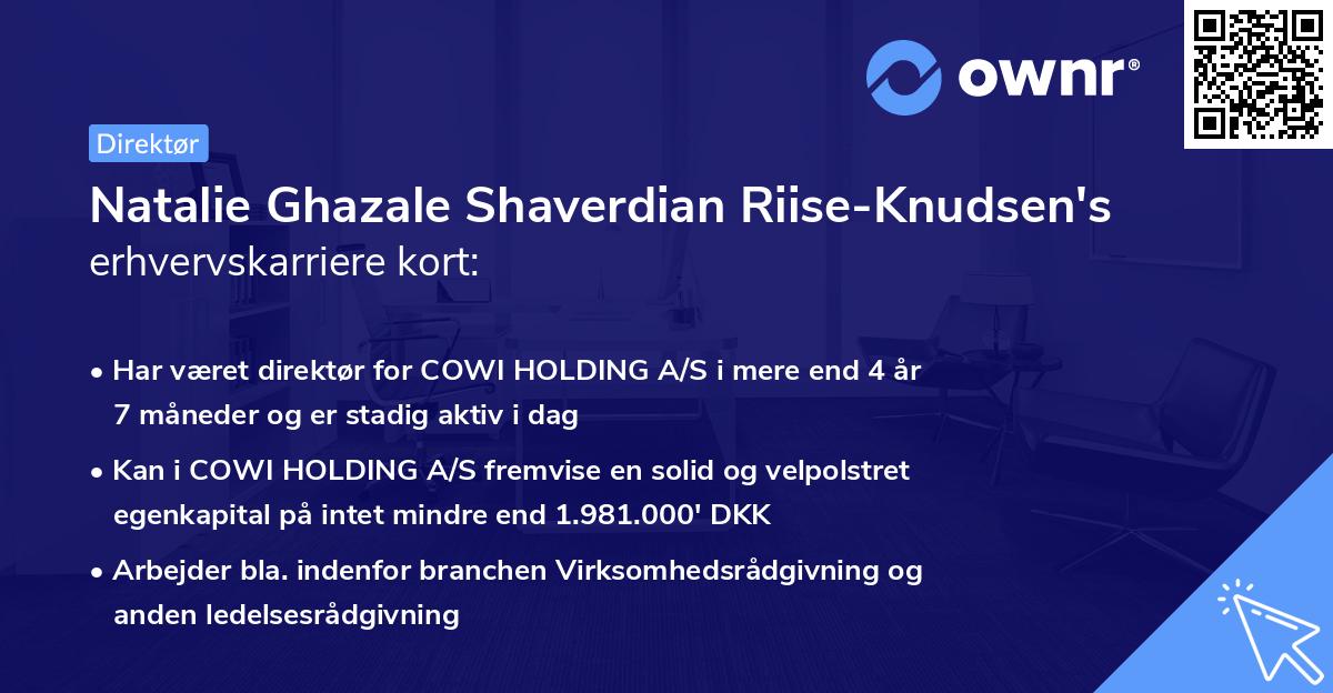 Natalie Ghazale Shaverdian Riise-Knudsen's erhvervskarriere kort