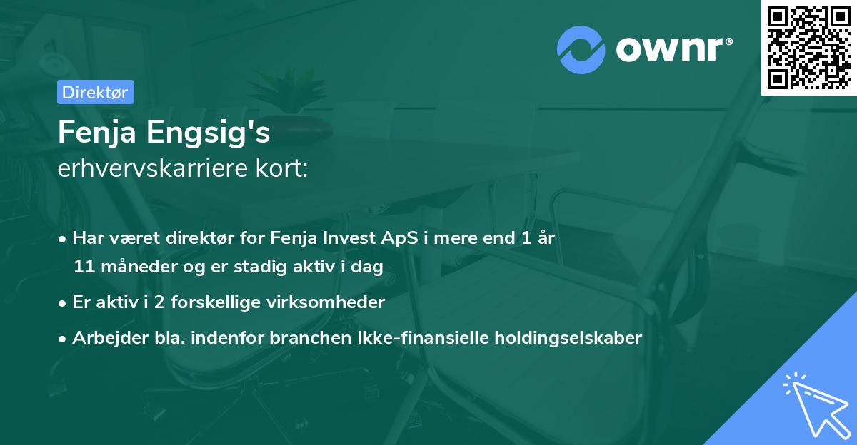 Fenja Engsig's erhvervskarriere kort