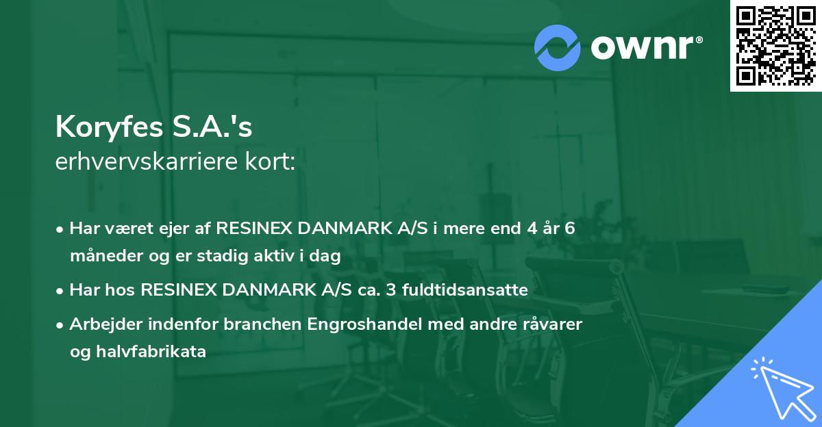 Koryfes S.A.'s erhvervskarriere kort