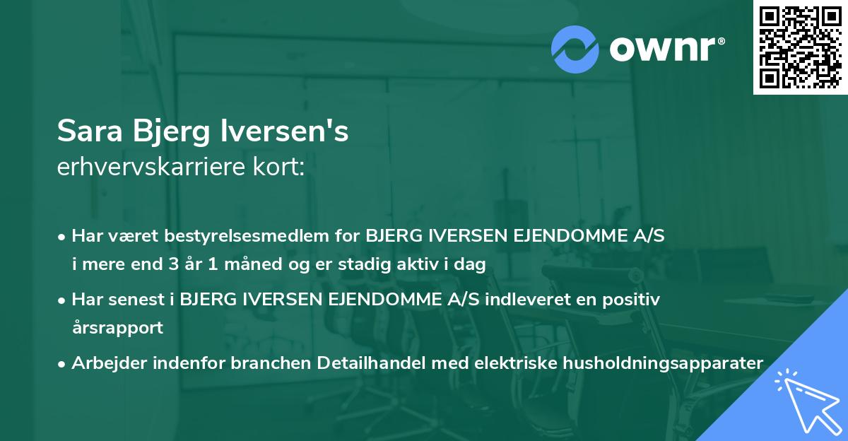 Sara Bjerg Iversen's erhvervskarriere kort