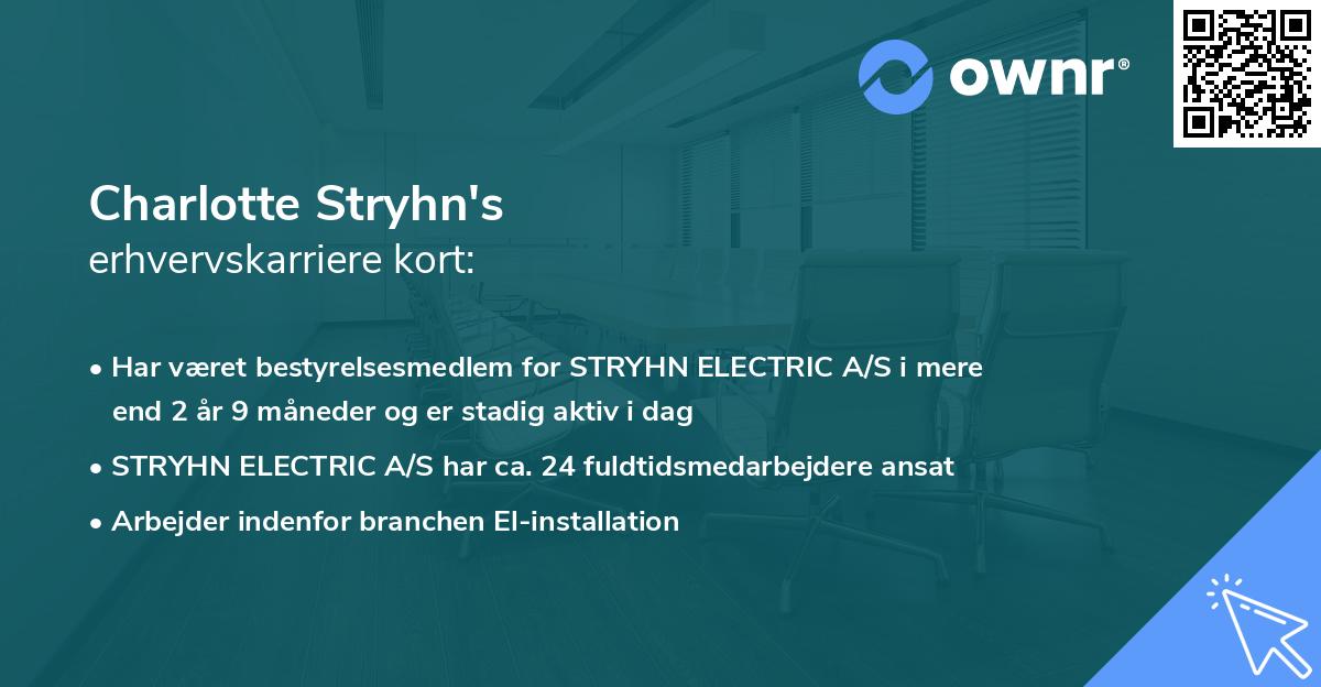 Charlotte Stryhn's erhvervskarriere kort