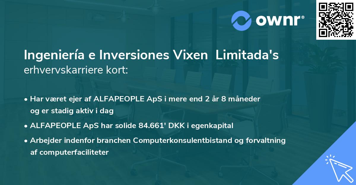 Ingeniería e Inversiones Vixen  Limitada's erhvervskarriere kort