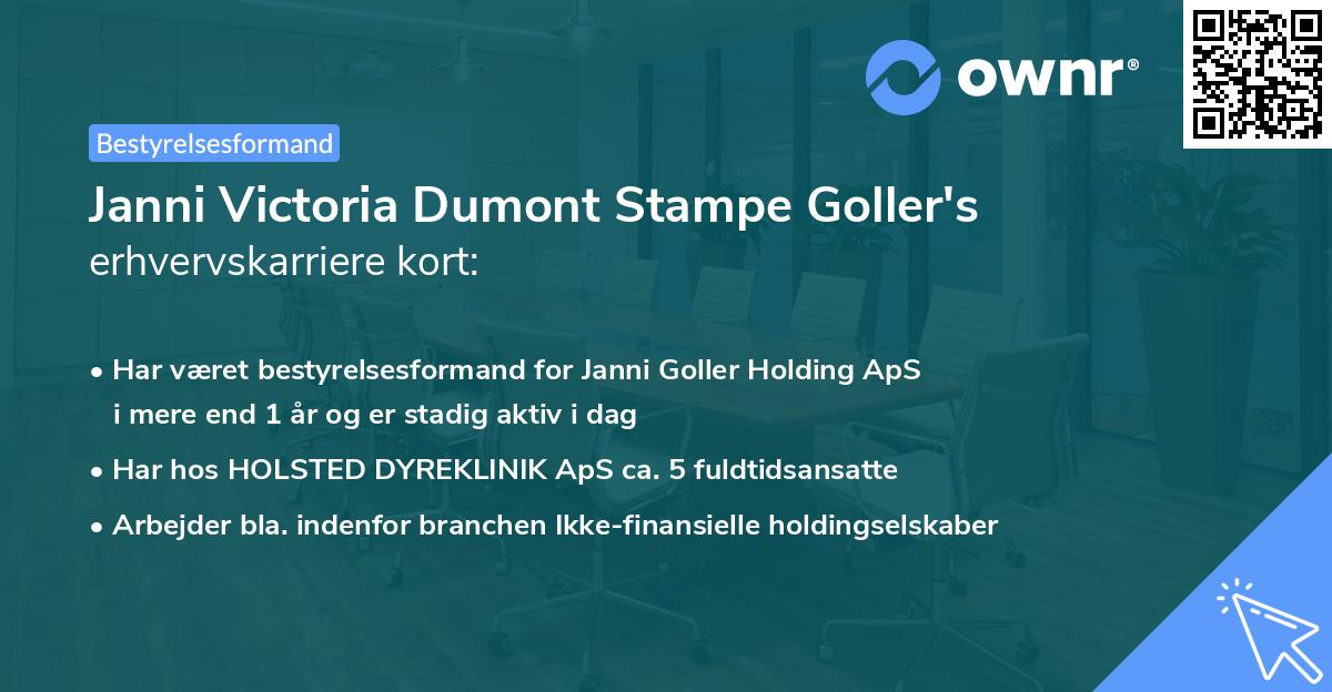 Janni Victoria Dumont Stampe Goller's erhvervskarriere kort