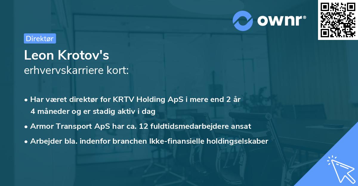 Leon Krotov's erhvervskarriere kort