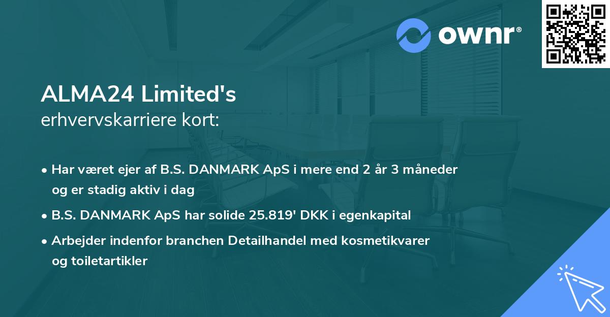 ALMA24 Limited's erhvervskarriere kort