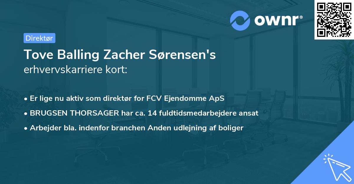 Tove Balling Zacher Sørensen's erhvervskarriere kort