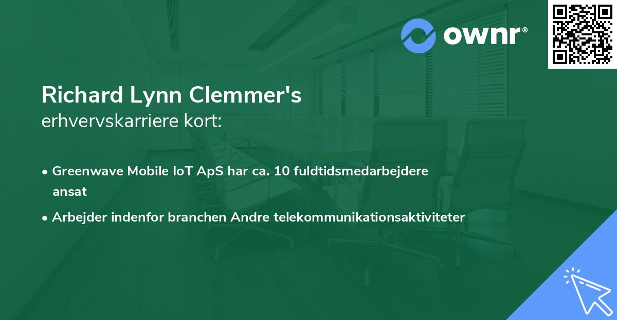 Richard Lynn Clemmer's erhvervskarriere kort