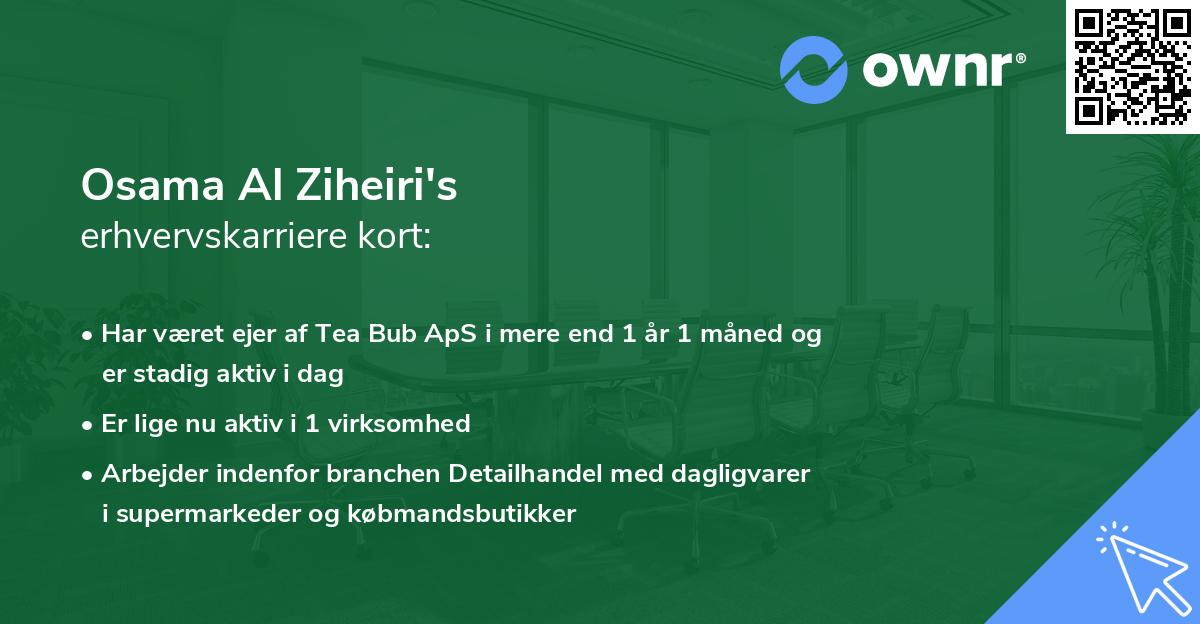 Osama Al Ziheiri's erhvervskarriere kort