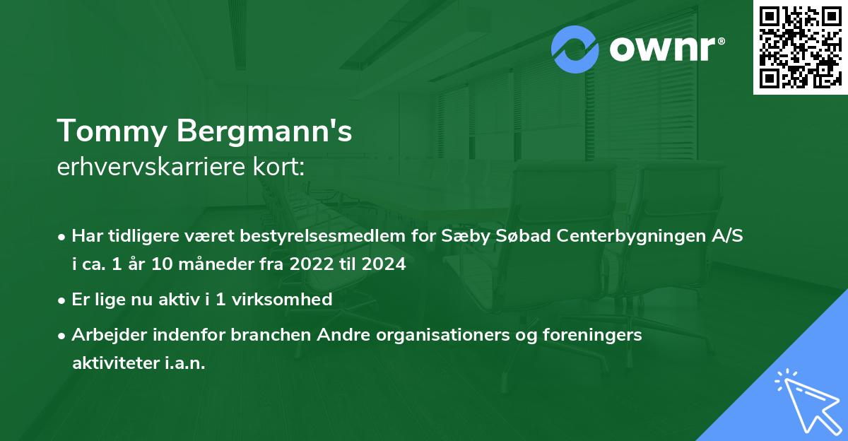 Tommy Bergmann's erhvervskarriere kort