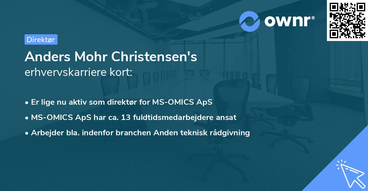 Anders Mohr Christensen's erhvervskarriere kort