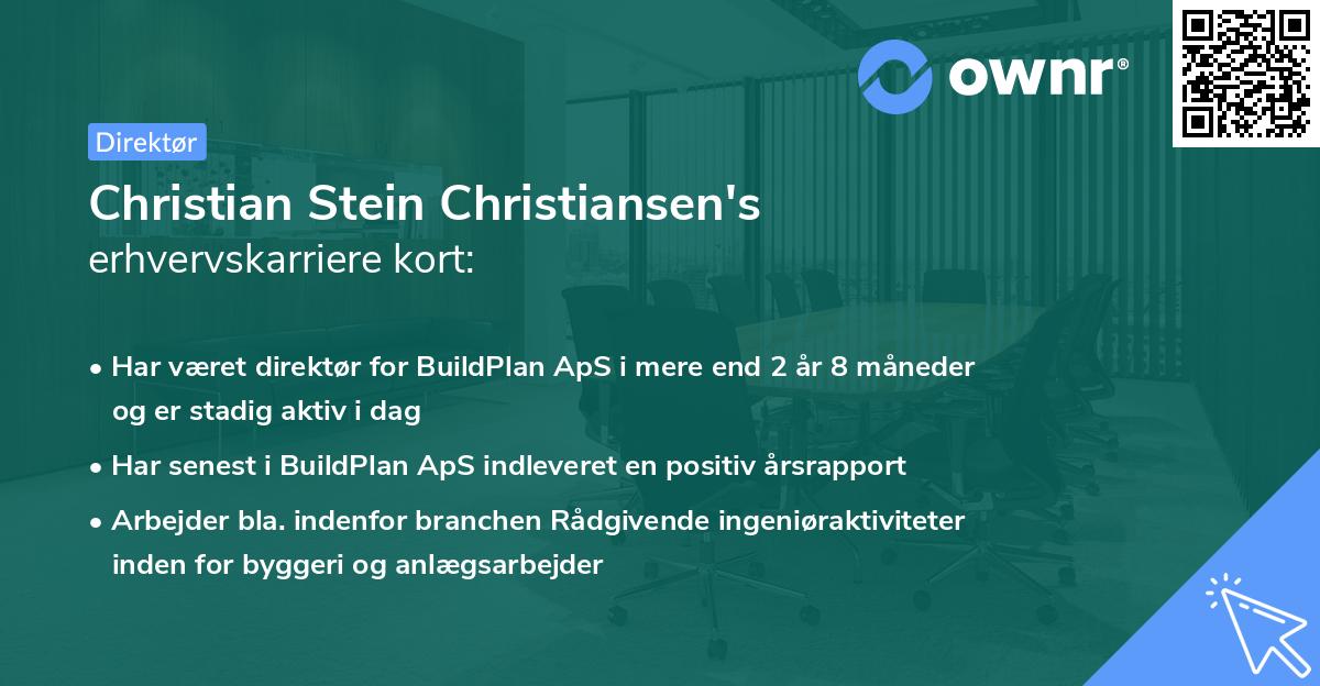 Christian Stein Christiansen's erhvervskarriere kort