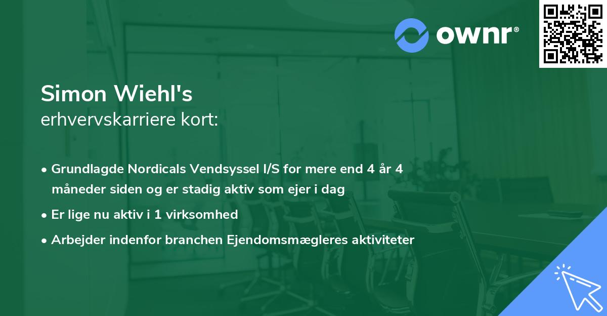 Simon Wiehl's erhvervskarriere kort