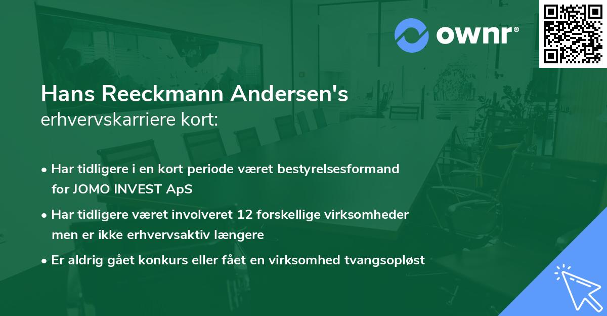 Hans Reeckmann Andersen's erhvervskarriere kort