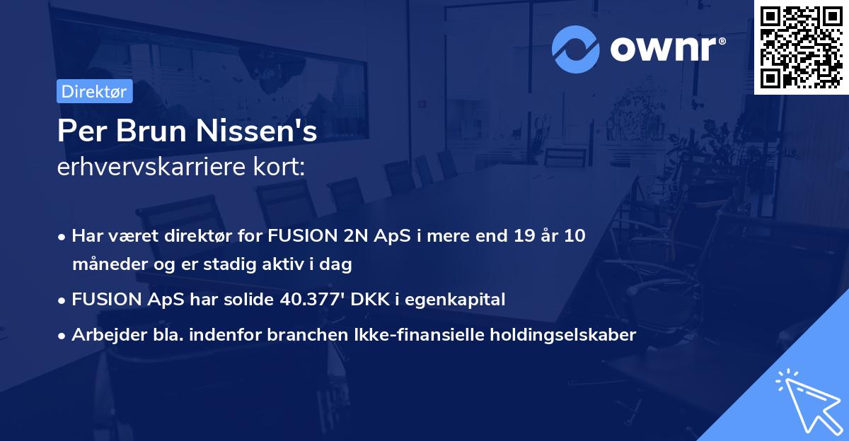 Per Brun Nissen's erhvervskarriere kort