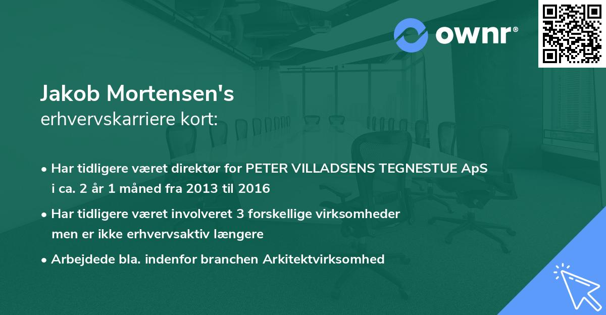 Jakob Mortensen's erhvervskarriere kort