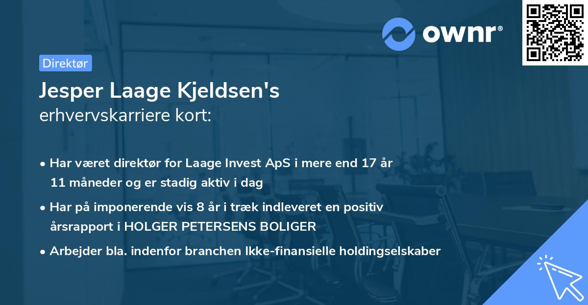 Jesper Laage Kjeldsen's erhvervskarriere kort