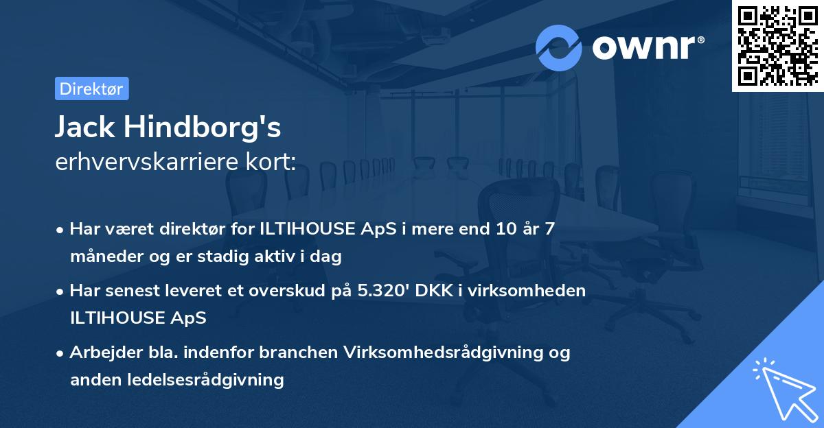 Jack Hindborg's erhvervskarriere kort
