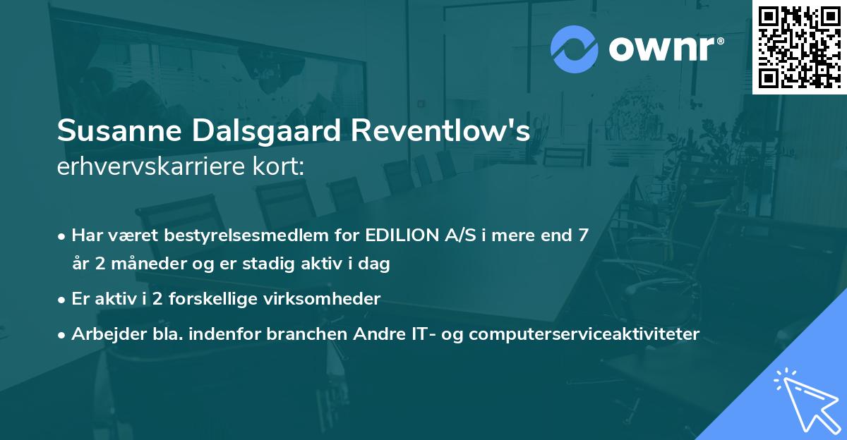 Susanne Dalsgaard Reventlow's erhvervskarriere kort