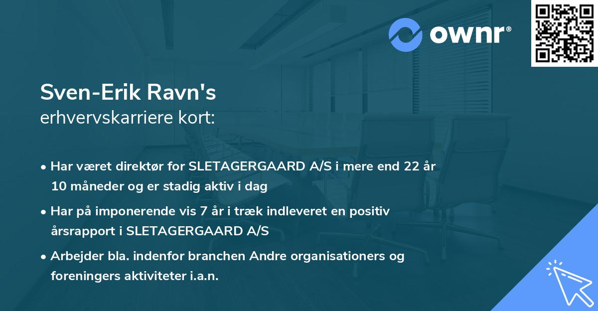 Sven-Erik Ravn's erhvervskarriere kort