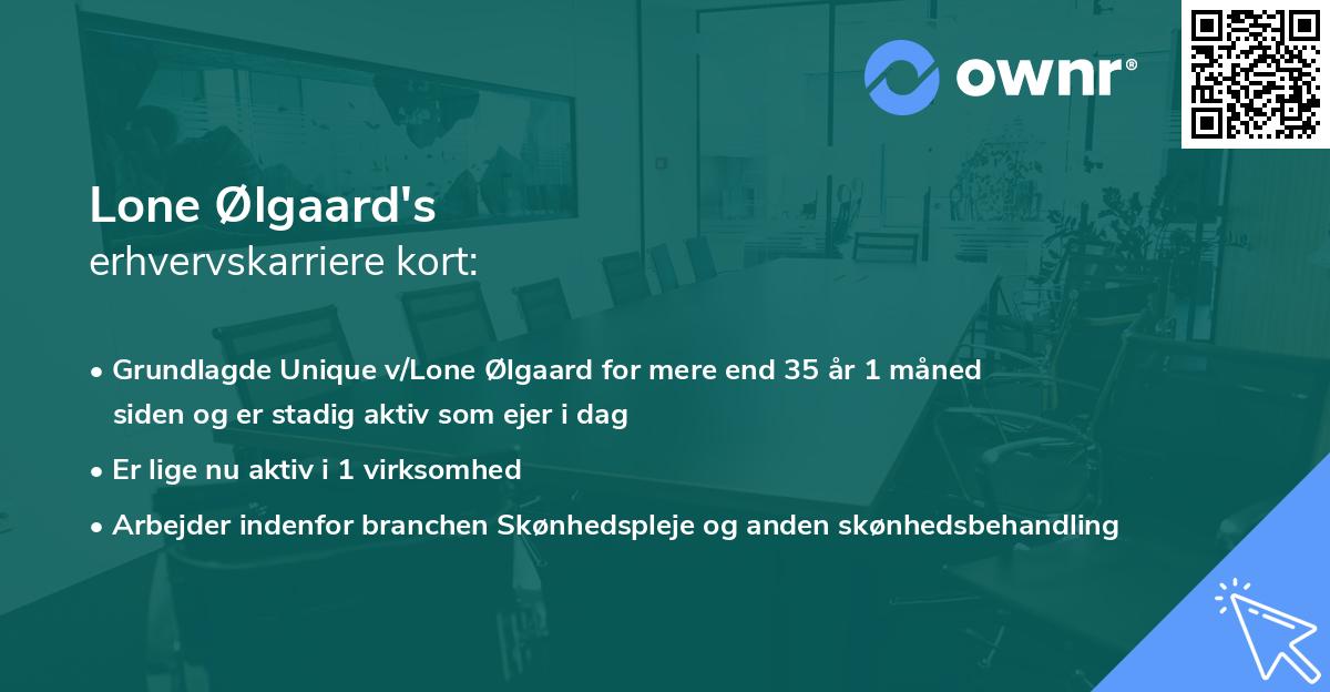 Lone Ølgaard's erhvervskarriere kort