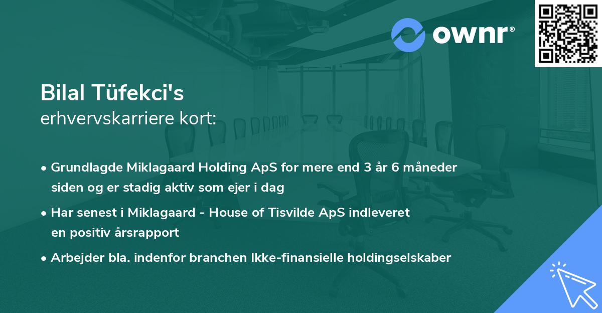 Bilal Tüfekci's erhvervskarriere kort