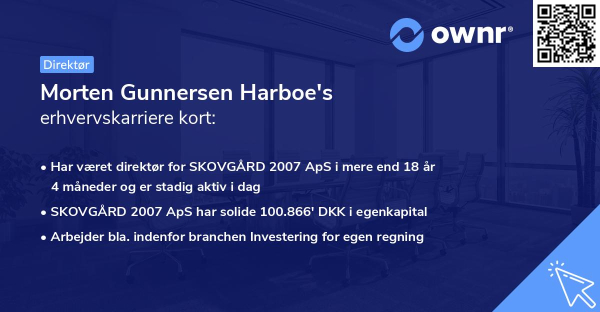Morten Gunnersen Harboe's erhvervskarriere kort