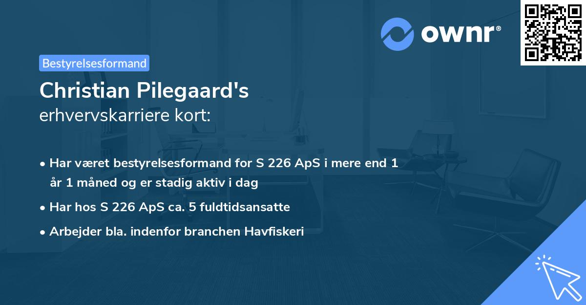 Christian Pilegaard's erhvervskarriere kort