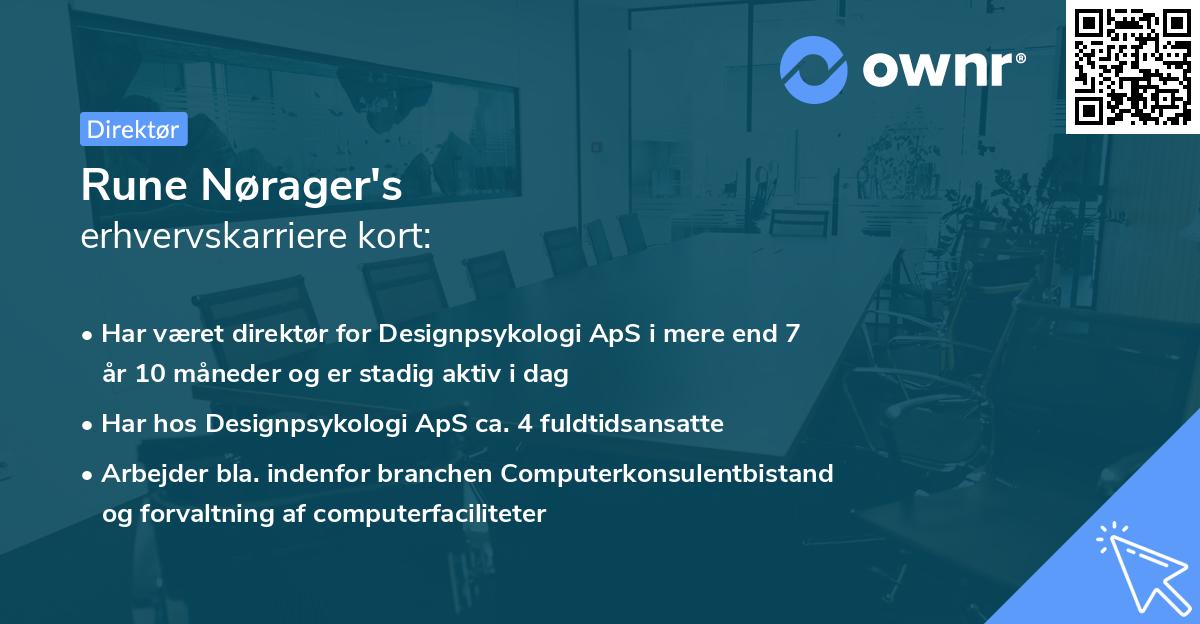 Rune Nørager's erhvervskarriere kort