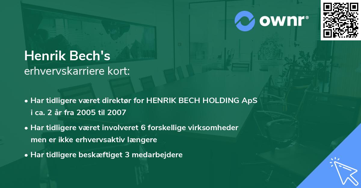 Henrik Bech's erhvervskarriere kort