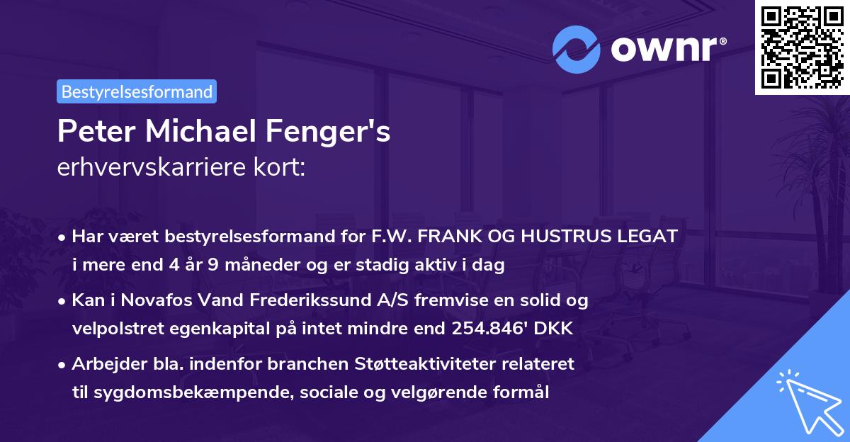 Peter Michael Fenger's erhvervskarriere kort