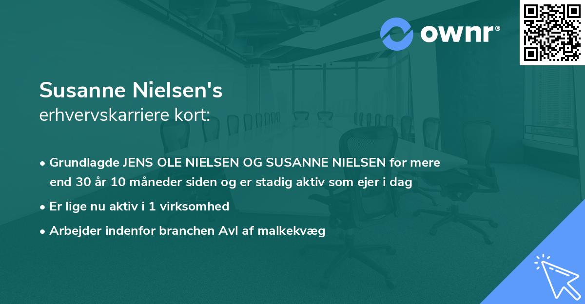 Susanne Nielsen's erhvervskarriere kort