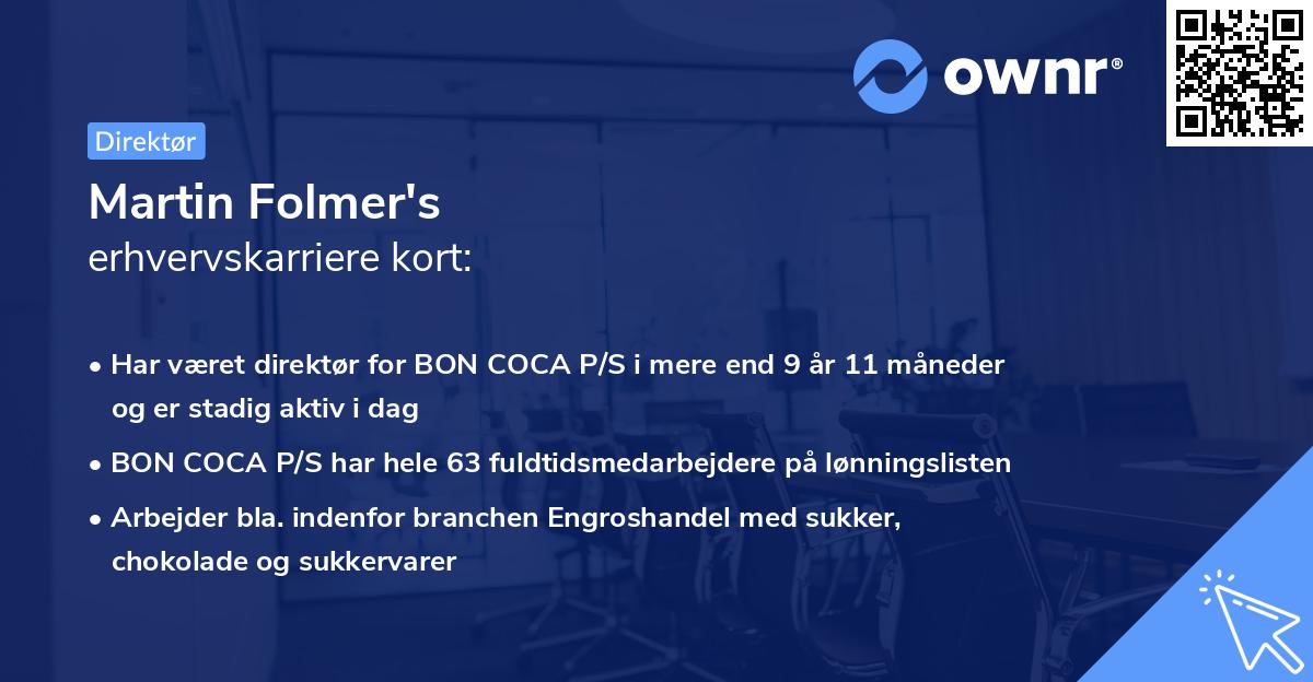 Martin Folmer's erhvervskarriere kort