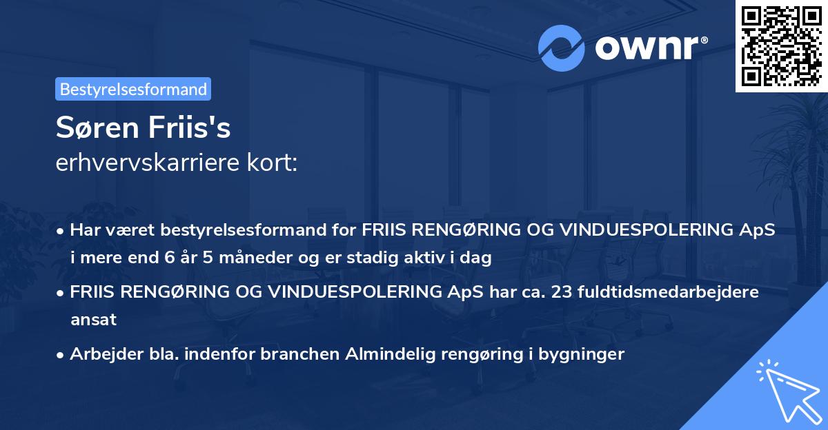 Søren Friis's erhvervskarriere kort
