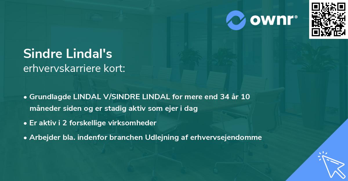 Sindre Lindal's erhvervskarriere kort