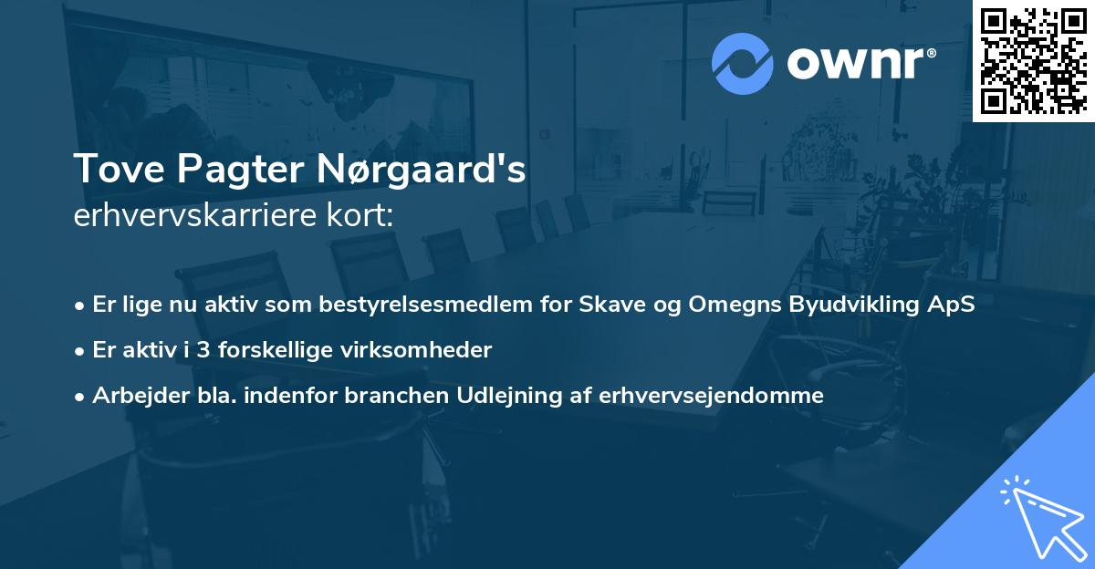 Tove Pagter Nørgaard's erhvervskarriere kort