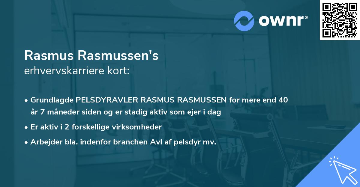 Rasmus Rasmussen's erhvervskarriere kort