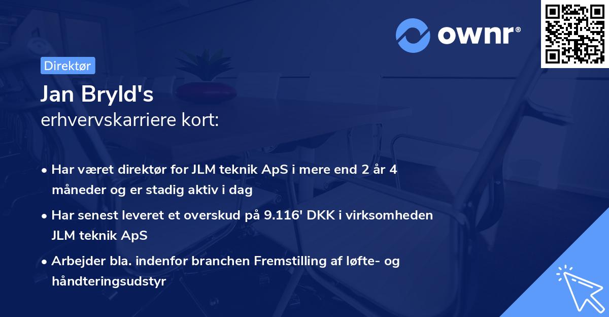 Jan Bryld's erhvervskarriere kort