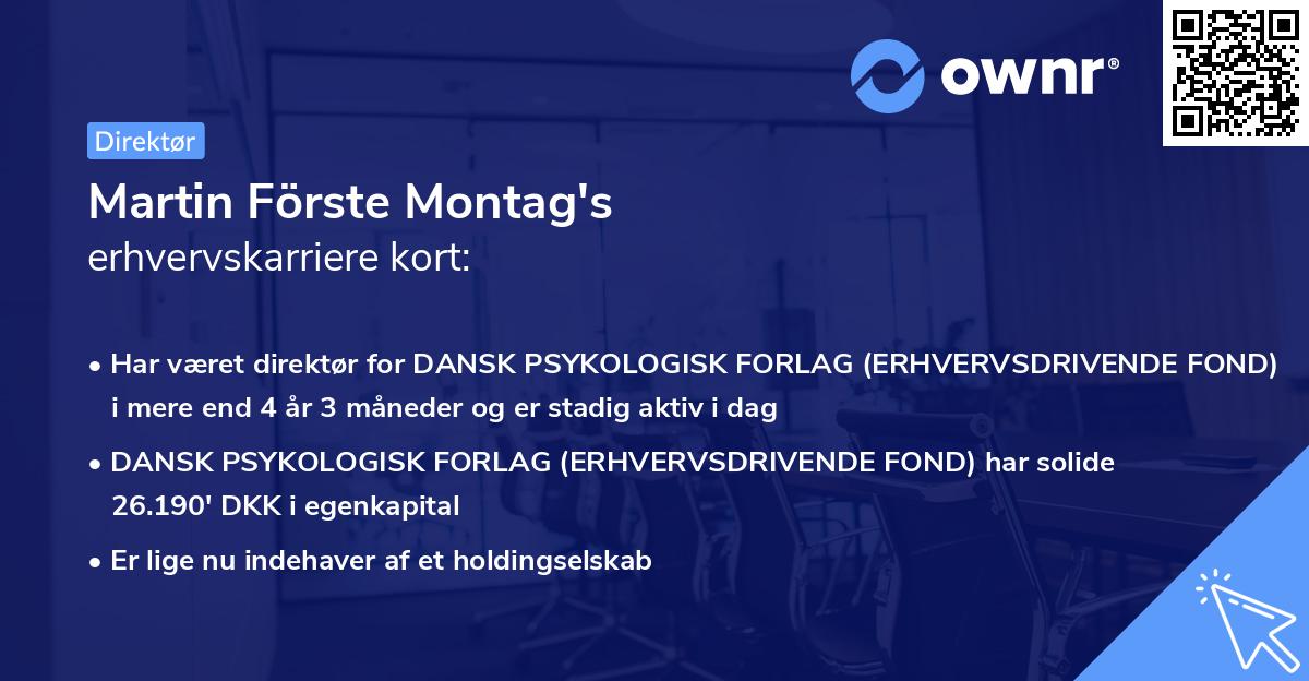 Martin Förste Montag's erhvervskarriere kort