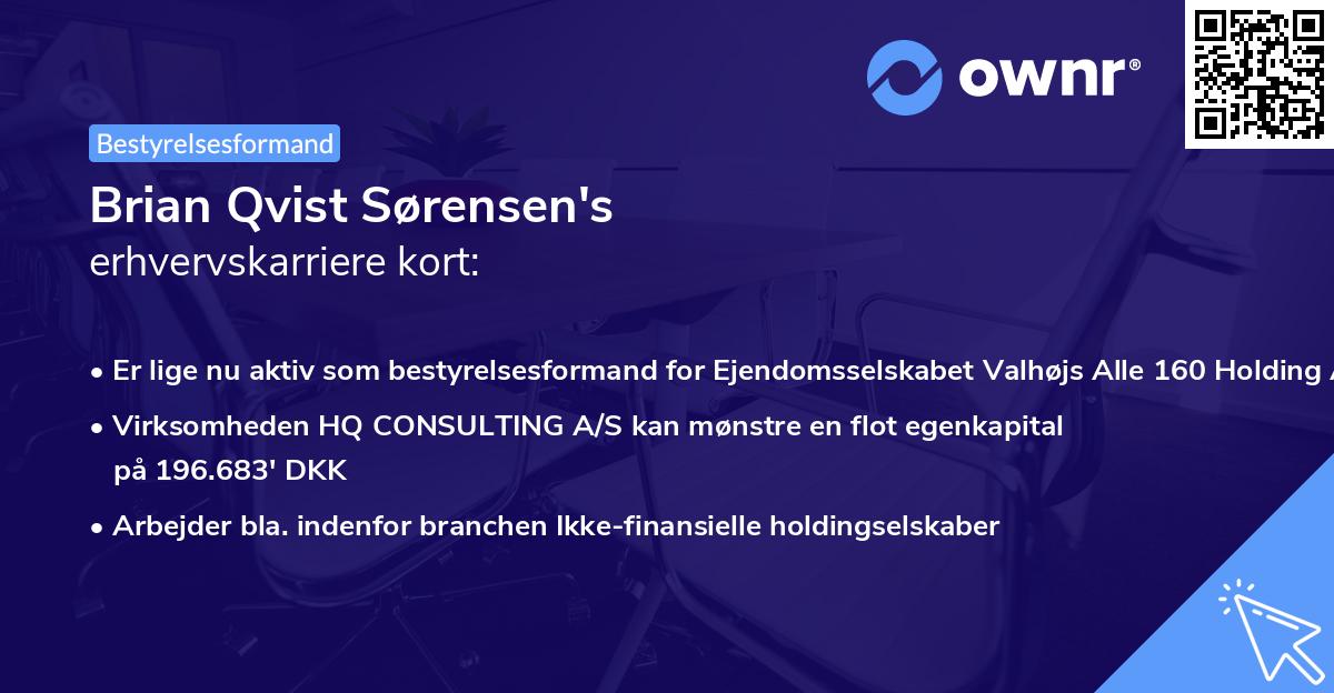 Brian Qvist Sørensen's erhvervskarriere kort