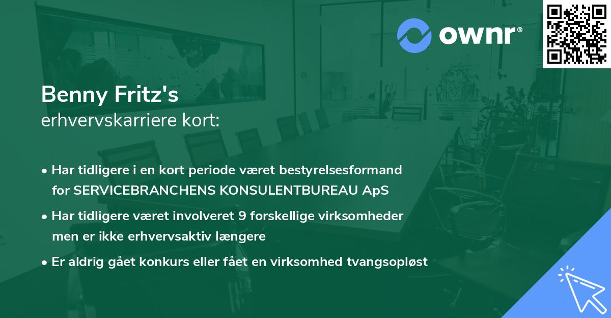 Benny Fritz's erhvervskarriere kort